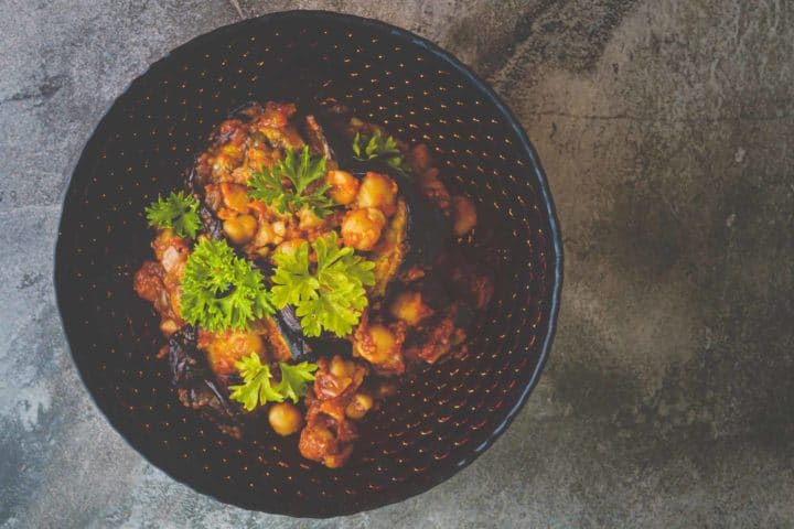 Lebanese Moussaka Recipe - Chickpea & Aubergine (Eggplant) Stew