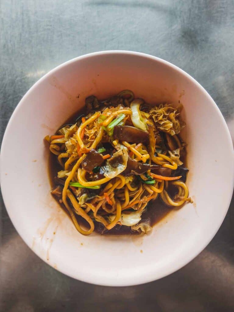 top down photo of Hokkien mee