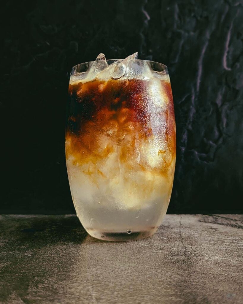 Iced coconut water americano - Messy Vegan Cook