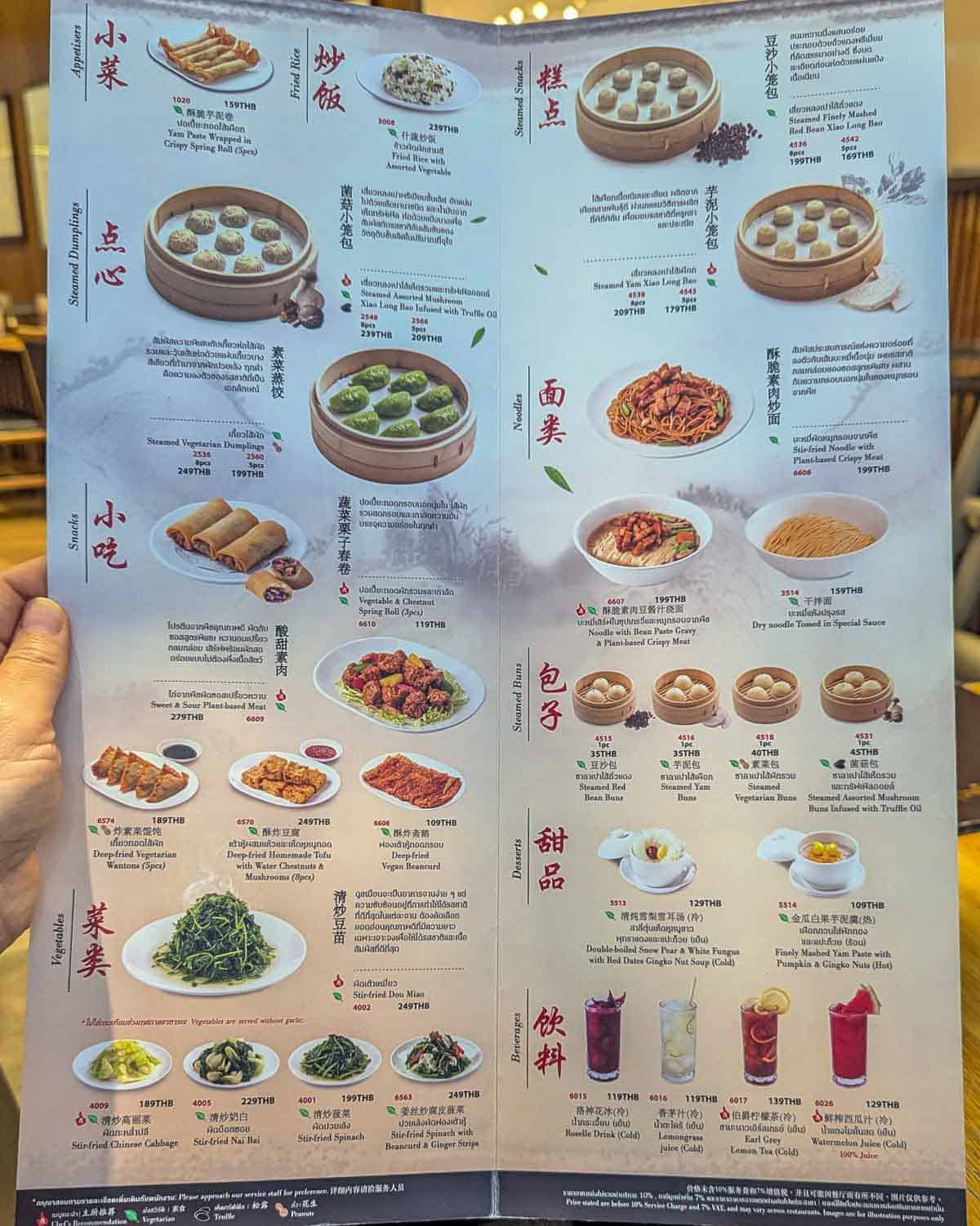 Large food menu with photos