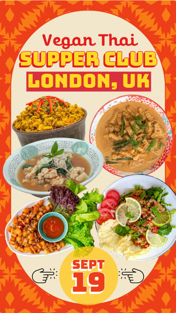 Banner advertising Kippysnacks vegan Thai supper clubs in London